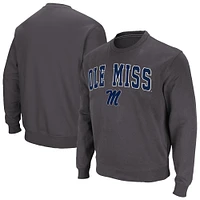 Men's Colosseum Charcoal Ole Miss Rebels Arch & Logo Pullover Sweatshirt