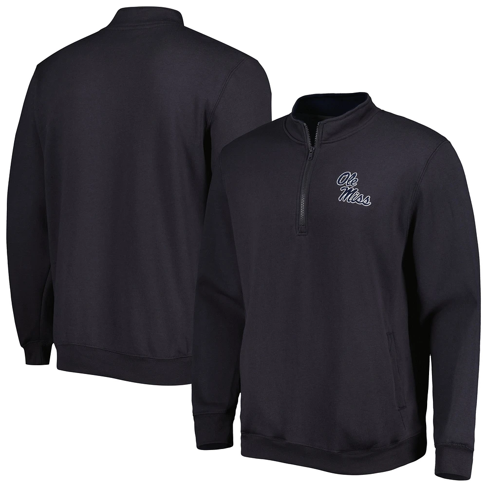 Men's Colosseum Charcoal Ole Miss Rebels Tortugas Logo Quarter-Zip Jacket