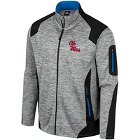 Men's Colosseum Gray Ole Miss Rebels Silberman Color Block Full-Zip Jacket