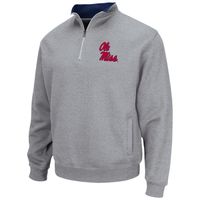 Men's Colosseum Heathered Gray Ole Miss Rebels Tortugas Team Logo Quarter-Zip Jacket