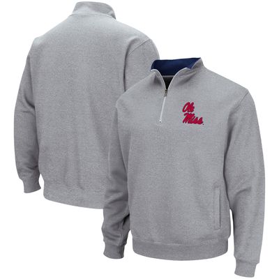 Men's Colosseum Heathered Gray Ole Miss Rebels Tortugas Team Logo Quarter-Zip Jacket