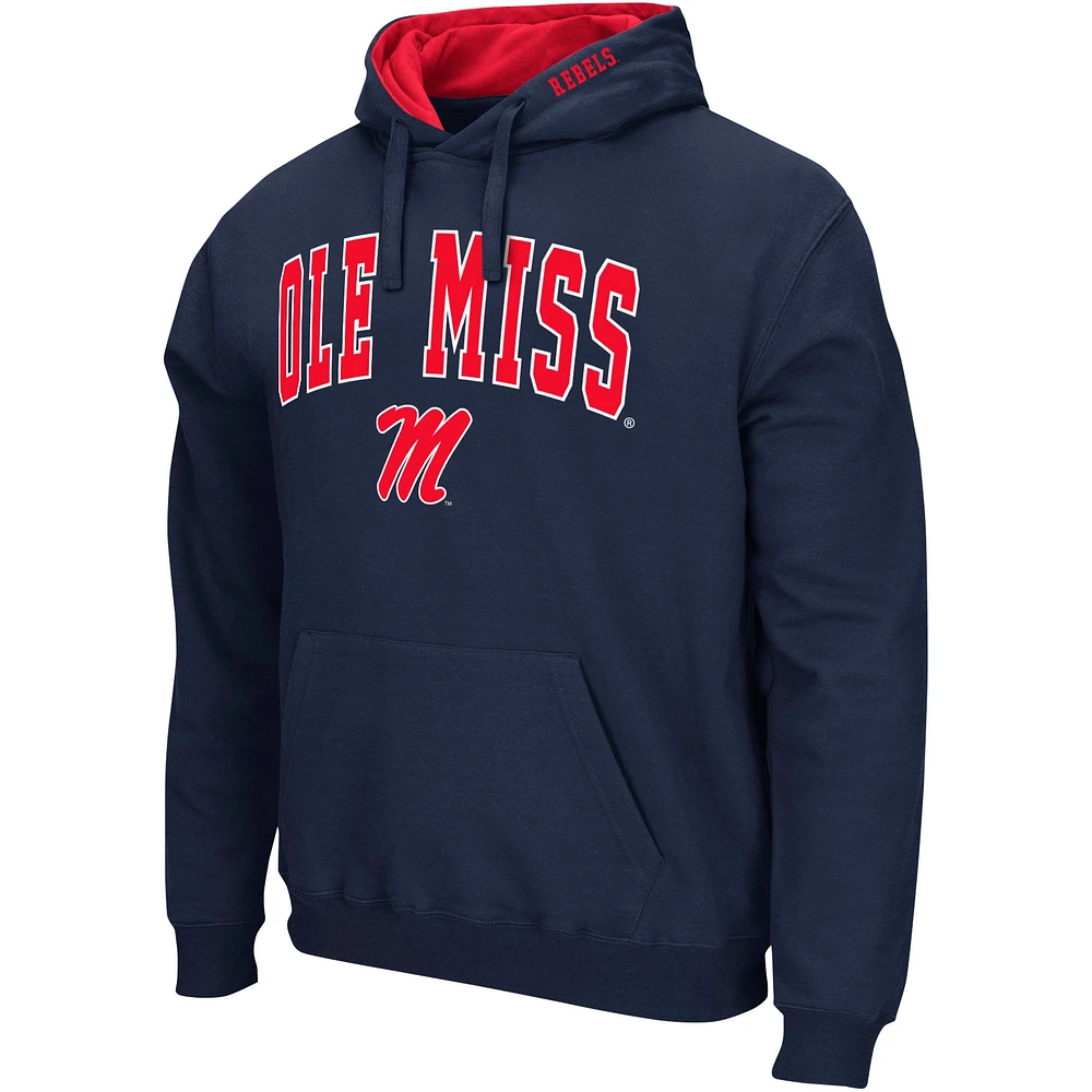 Sweat à capuche Colosseum bleu marine Ole Miss Rebels Arch & Logo 3.0 pour hommes