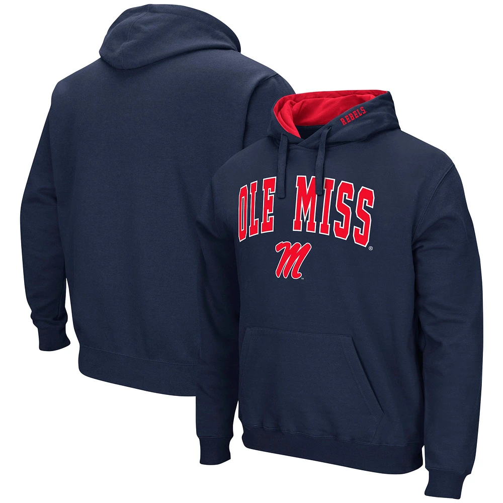 Sweat à capuche Colosseum bleu marine Ole Miss Rebels Arch & Logo 3.0 pour hommes