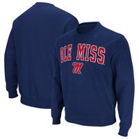 Men's Colosseum Navy Ole Miss Rebels Arch & Logo Pullover Sweatshirt