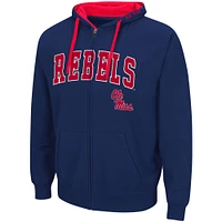 Sweat à capuche zippé Colosseum Navy Ole Miss Rebels Big & Tall pour homme