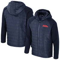 Veste à capuche entièrement zippée Colosseum Navy Ole Miss Rebels Block The Sun pour homme