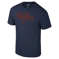 Men's Colosseum Navy Ole Miss Rebels Color Pop Active Blend T-Shirt