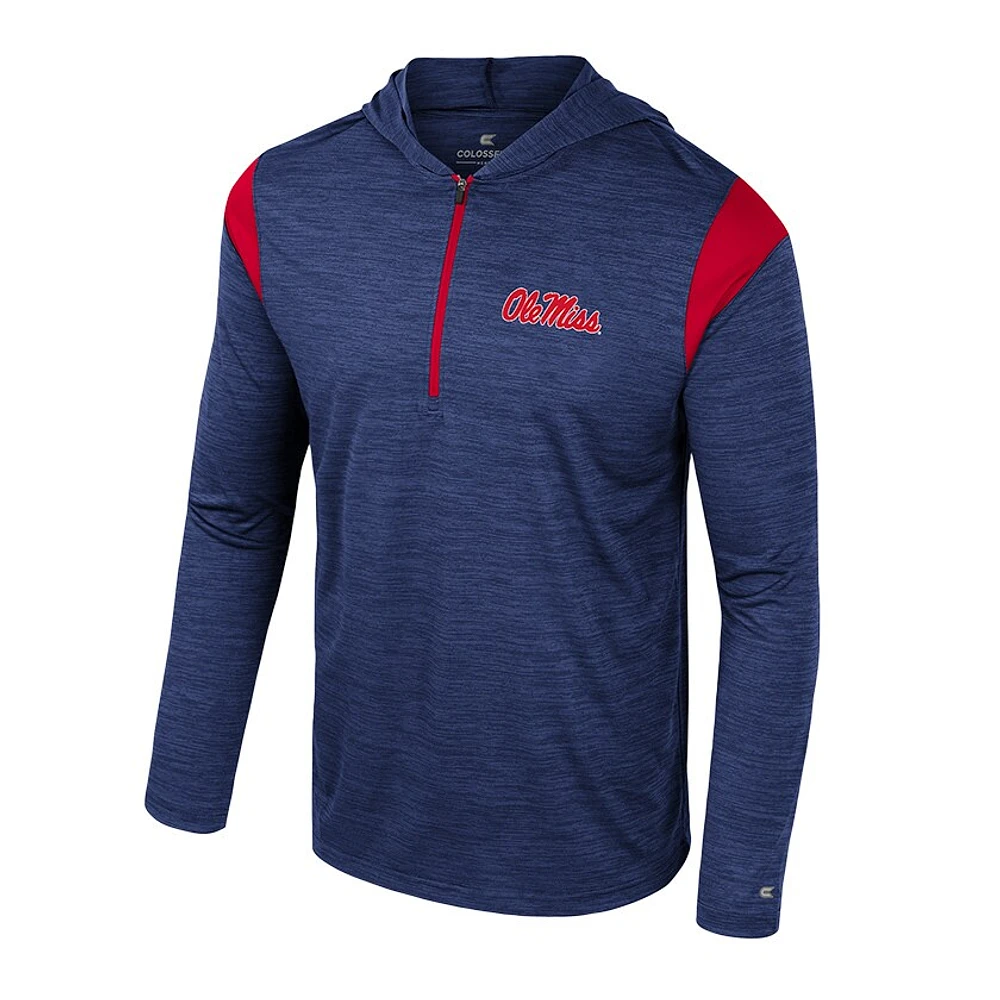 Coupe-vent à demi-zip Colosseum Navy Ole Miss Rebels Dozer pour homme