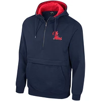 Men's Colosseum Navy Ole Miss Rebels Half-Zip Hoodie