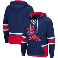 Men's Colosseum Navy Ole Miss Rebels Lace Up 3.0 Pullover Hoodie