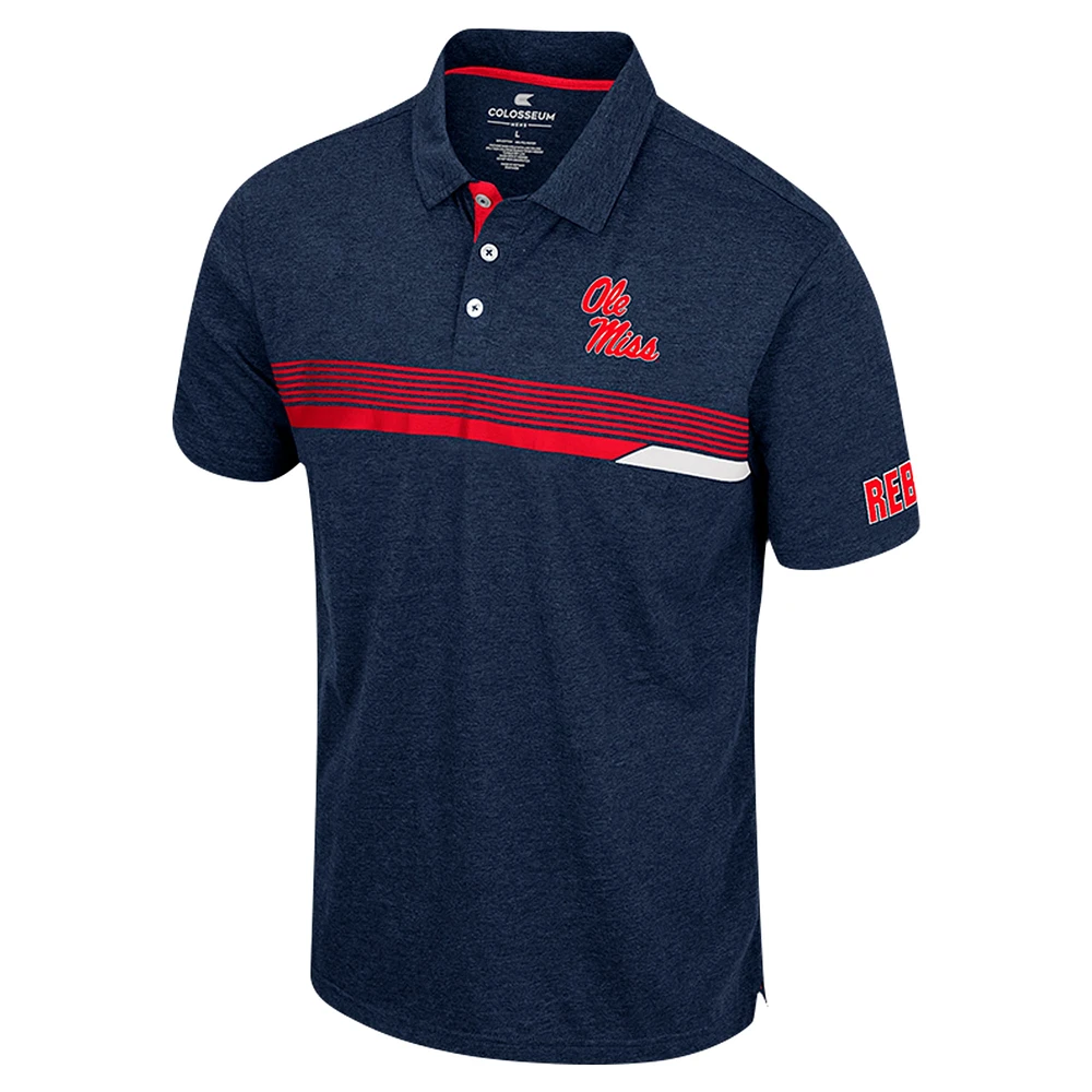 Polo bleu marine Colosseum No Problemo pour homme des Ole Miss Rebels