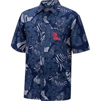 Men's Colosseum Navy Ole Miss Rebels The Dude Camp Button-Up Shirt