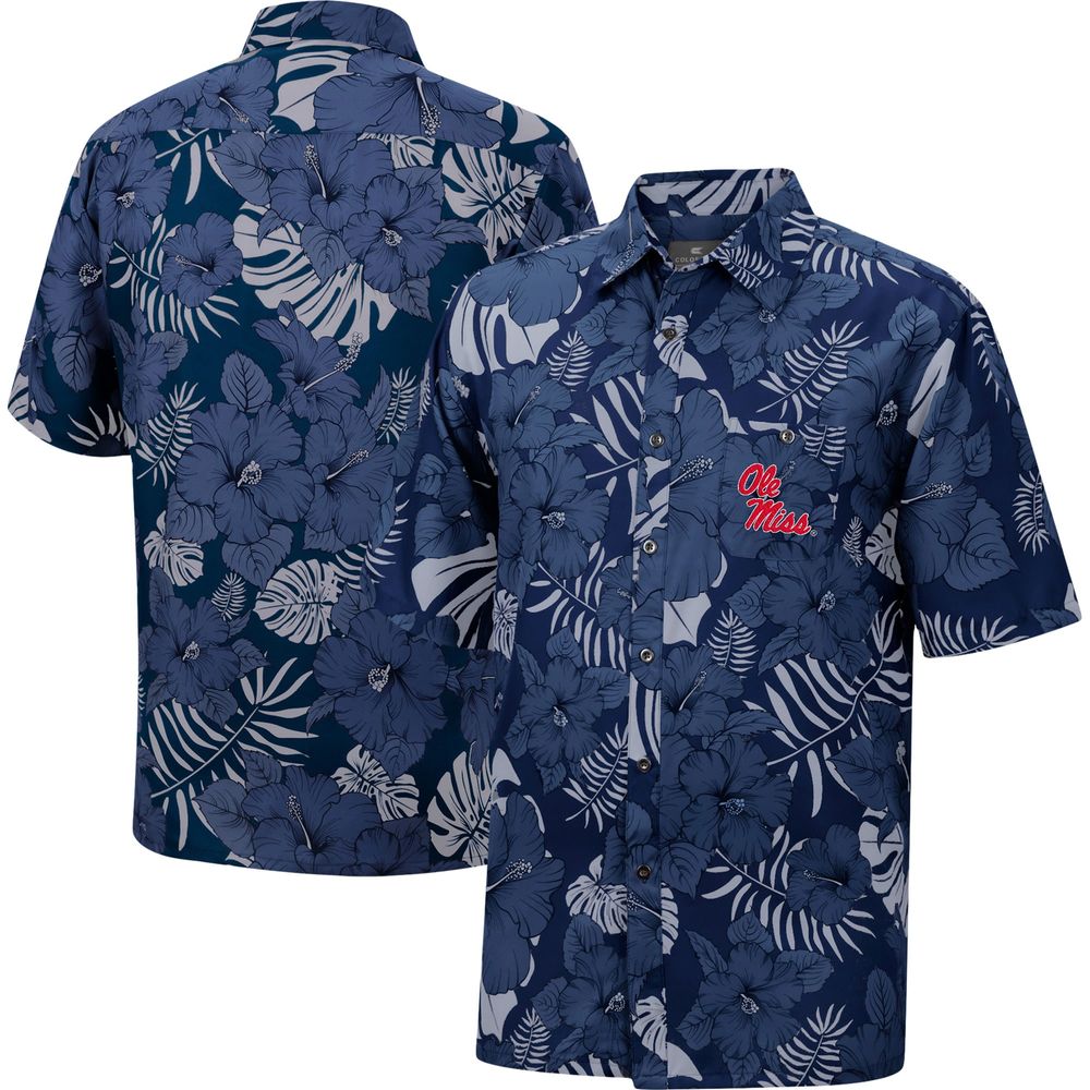 Men's Colosseum Navy Ole Miss Rebels The Dude Camp Button-Up Shirt