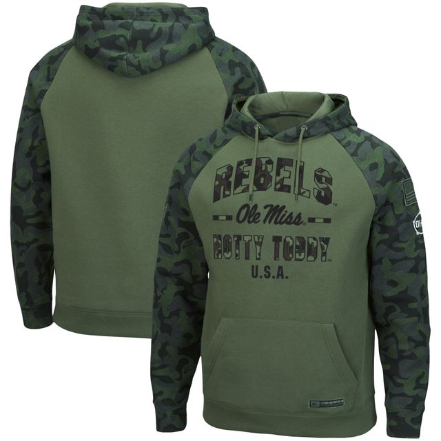 Colosseum Olive/Camo Ole Miss Rebels OHT Military Appreciation Raglan Pull À Capuche Homme