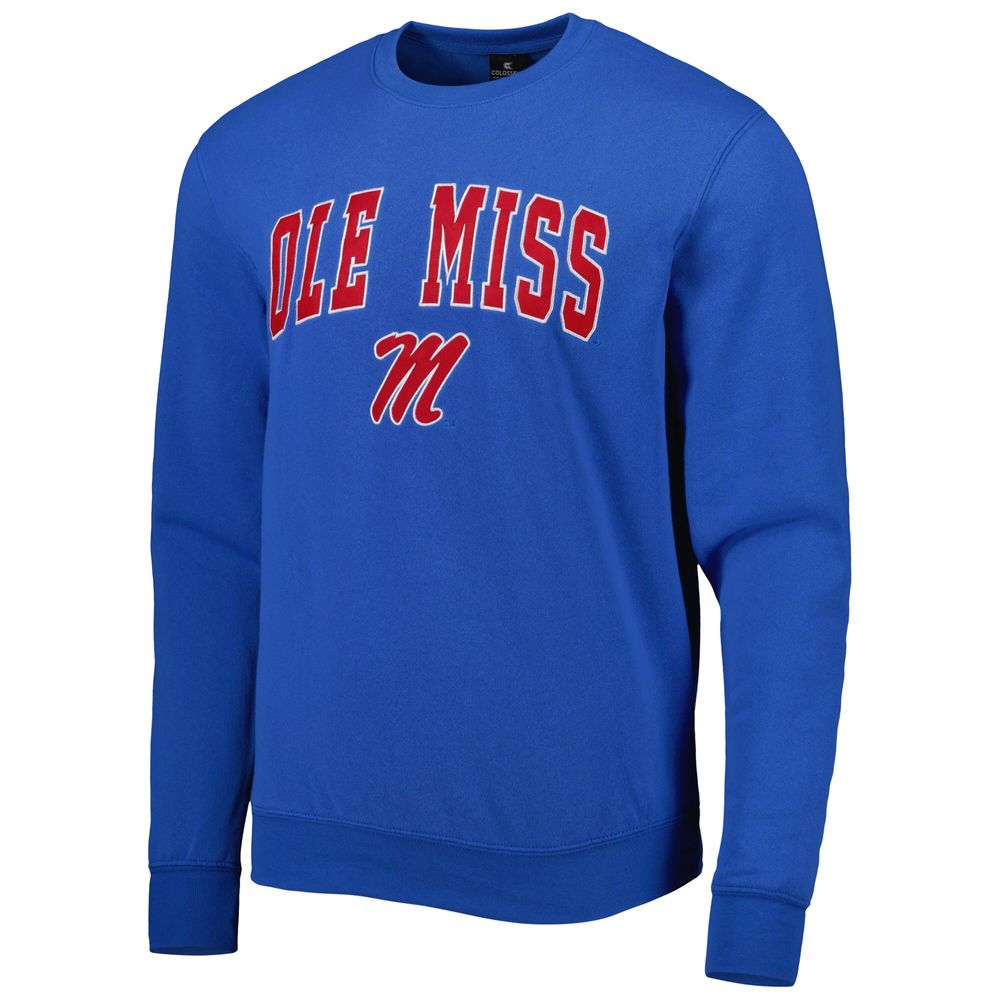 Men's Colosseum Powder Blue Ole Miss Rebels Arch & Logo Pullover Sweatshirt