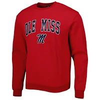 Men's Colosseum Red Ole Miss Rebels Arch & Logo Pullover Sweatshirt