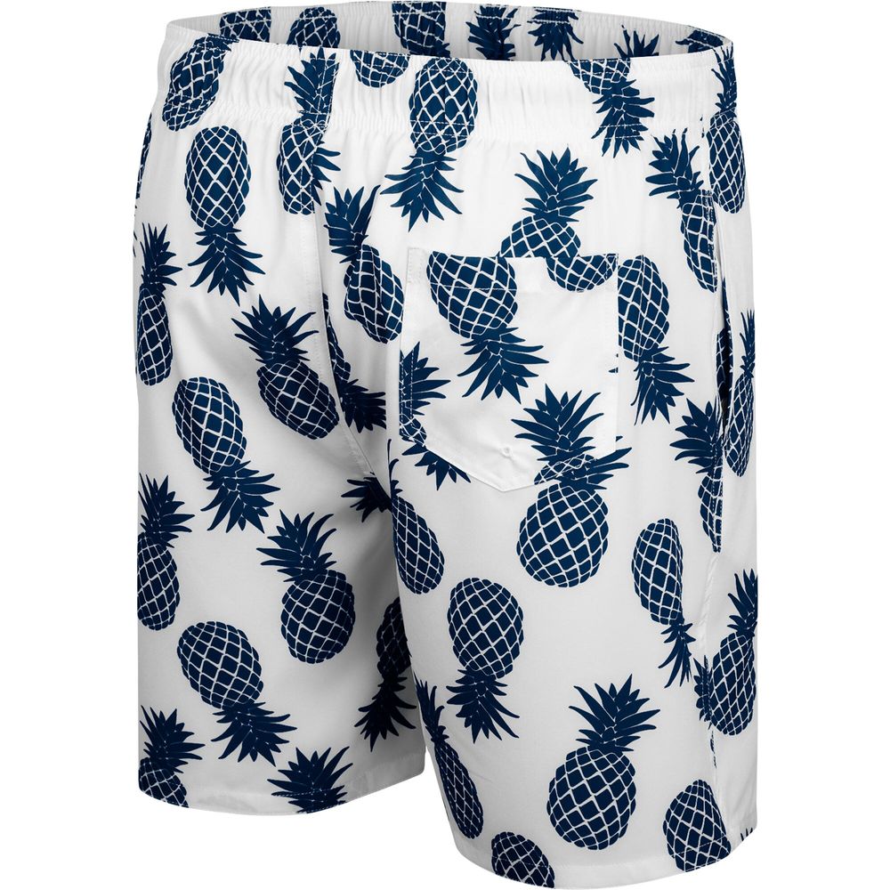 Men's Colosseum White/Navy Ole Miss Rebels Pineapple Swim Shorts