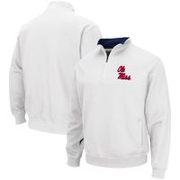 Men's Colosseum White Ole Miss Rebels Tortugas Team Logo Quarter-Zip Jacket