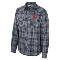 Colosseum x Wrangler Navy Ole Miss Rebels Chemise Western à carreaux manches longues pour homme