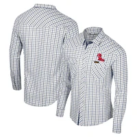 Colosseum x Wrangler White Ole Miss Rebels Chemise à manches longues carreaux et boutons-pression pour hommes