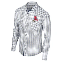 Men's Colosseum x Wrangler White Ole Miss Rebels Plaid Window Pane Long Sleeve Full-Snap Shirt