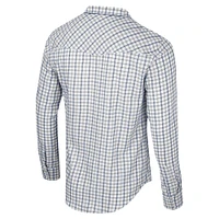 Men's Colosseum x Wrangler White Ole Miss Rebels Plaid Window Pane Long Sleeve Full-Snap Shirt