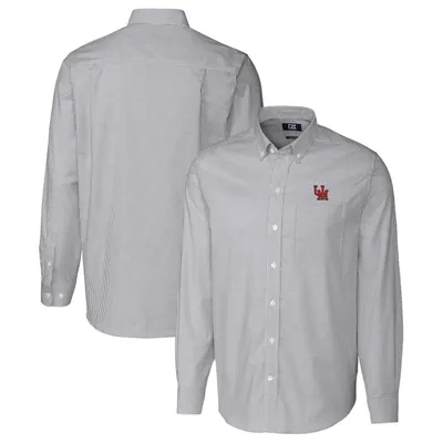 Ole Miss Rebels Cutter & Buck Vault Stretch Oxford Stripe Long Sleeve Button-Down Shirt