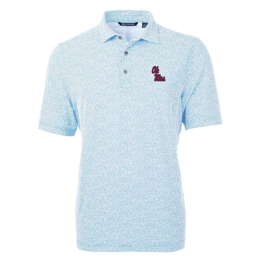 Men's Cutter & Buck Blue Ole Miss Rebels Virtue Eco Pique Botanical Recycled Polo Size: Large