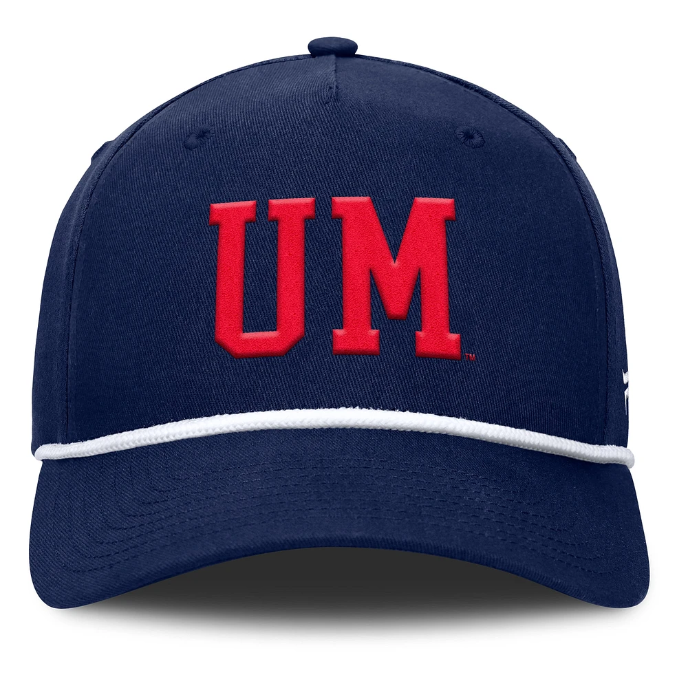 Men's Fanatics Navy Ole Miss Rebels Foul Ball Rope Adjustable Hat