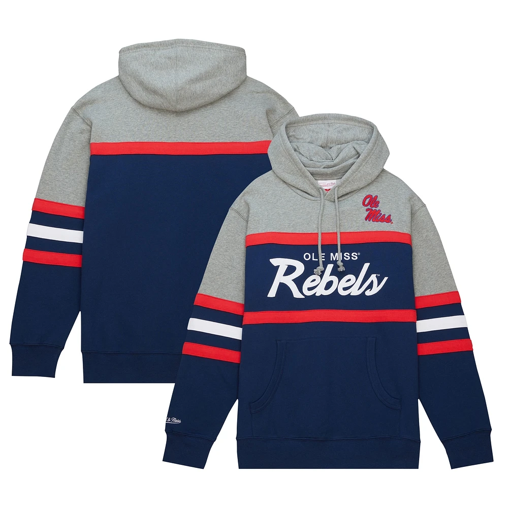 Men's Mitchell & Ness Navy Ole Miss Rebels Head Coach Pullover Hoodie