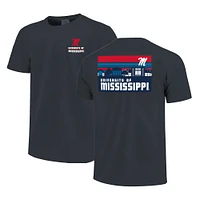 T-shirt bleu marine à rayures pour homme Ole Miss Rebels Campus Skyline