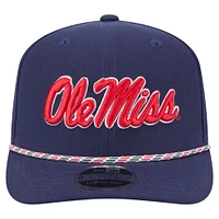 Casquette extensible à boutons-pression New Era bleu marine Ole Miss Rebels Game Day Multi-Rope 9SEVENTY pour homme