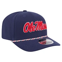 Casquette extensible à boutons-pression New Era bleu marine Ole Miss Rebels Game Day Multi-Rope 9SEVENTY pour homme