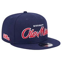 Men's New Era Navy Ole Miss Rebels Team Script 9FIFTY Snapback Hat