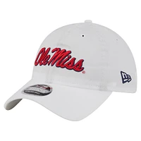 Men's New Era White Ole Miss Rebels Active Ripstop 9TWENTY Adjustable Hat