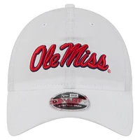 Men's New Era White Ole Miss Rebels Active Ripstop 9TWENTY Adjustable Hat