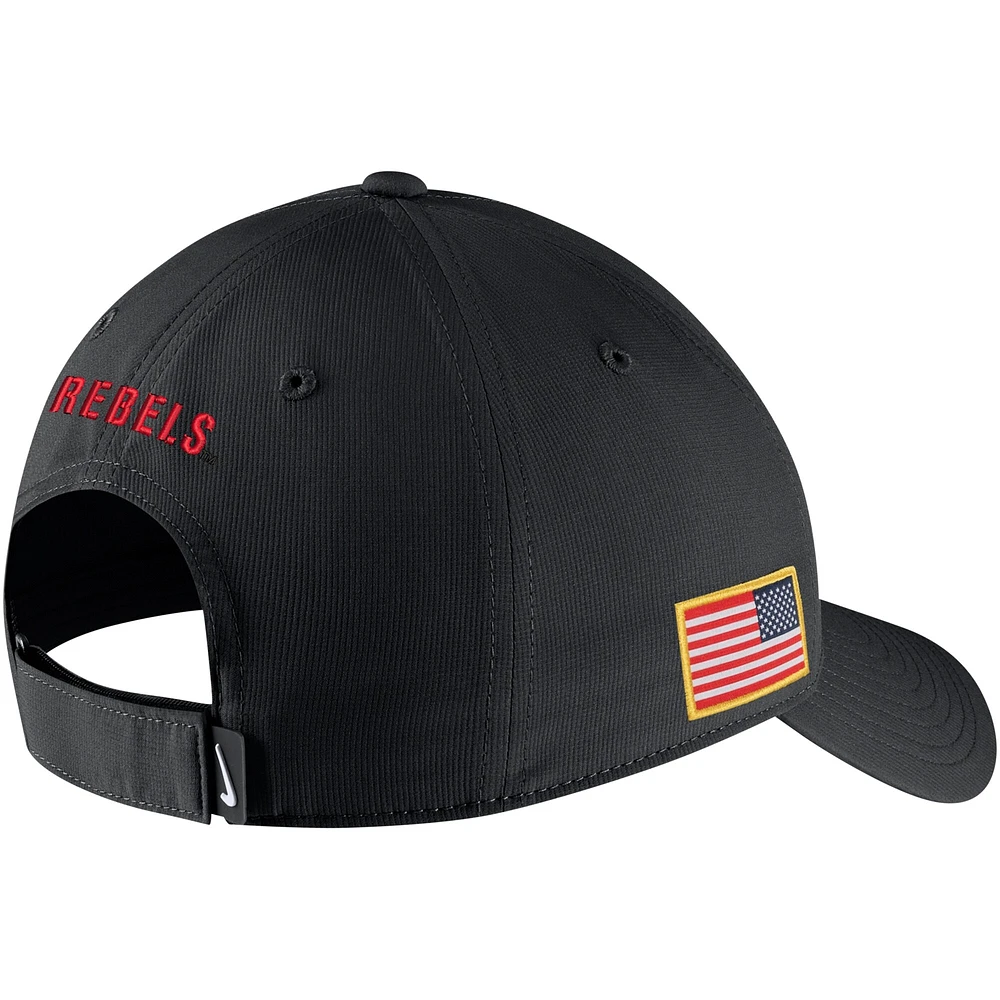 Casquette réglable Nike Black Ole Miss Rebels Military Pack Camo Legacy91 pour homme