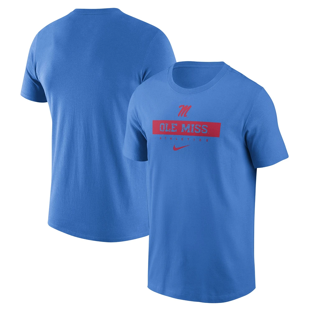 Men's Nike Blue Ole Miss Rebels 2024 Sideline Performance T-Shirt