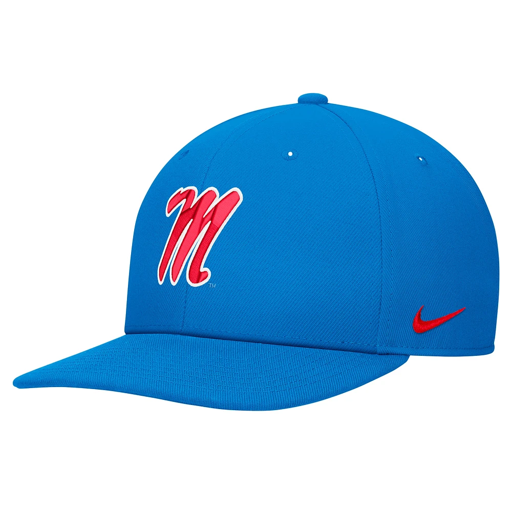 Casquette Snapback Nike Ole Miss Rebels Pro bleue pour homme