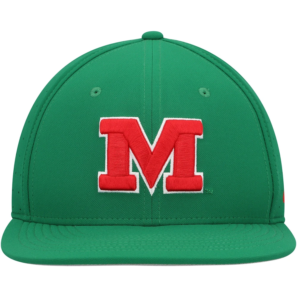 Men's Nike Green Ole Miss Rebels Aero True Baseball Performance Fitted Hat