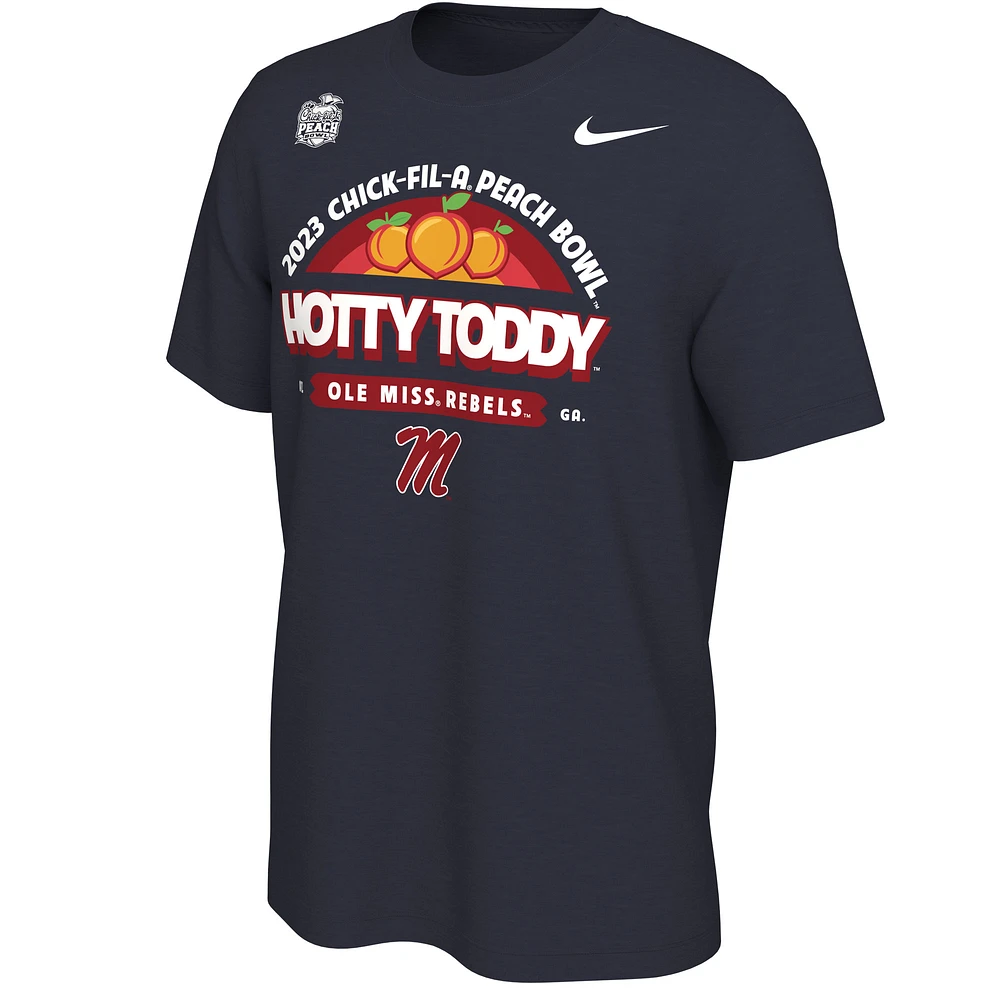 Men's Nike  Navy Ole Miss Rebels 2023 Peach Bowl Mantra T-Shirt