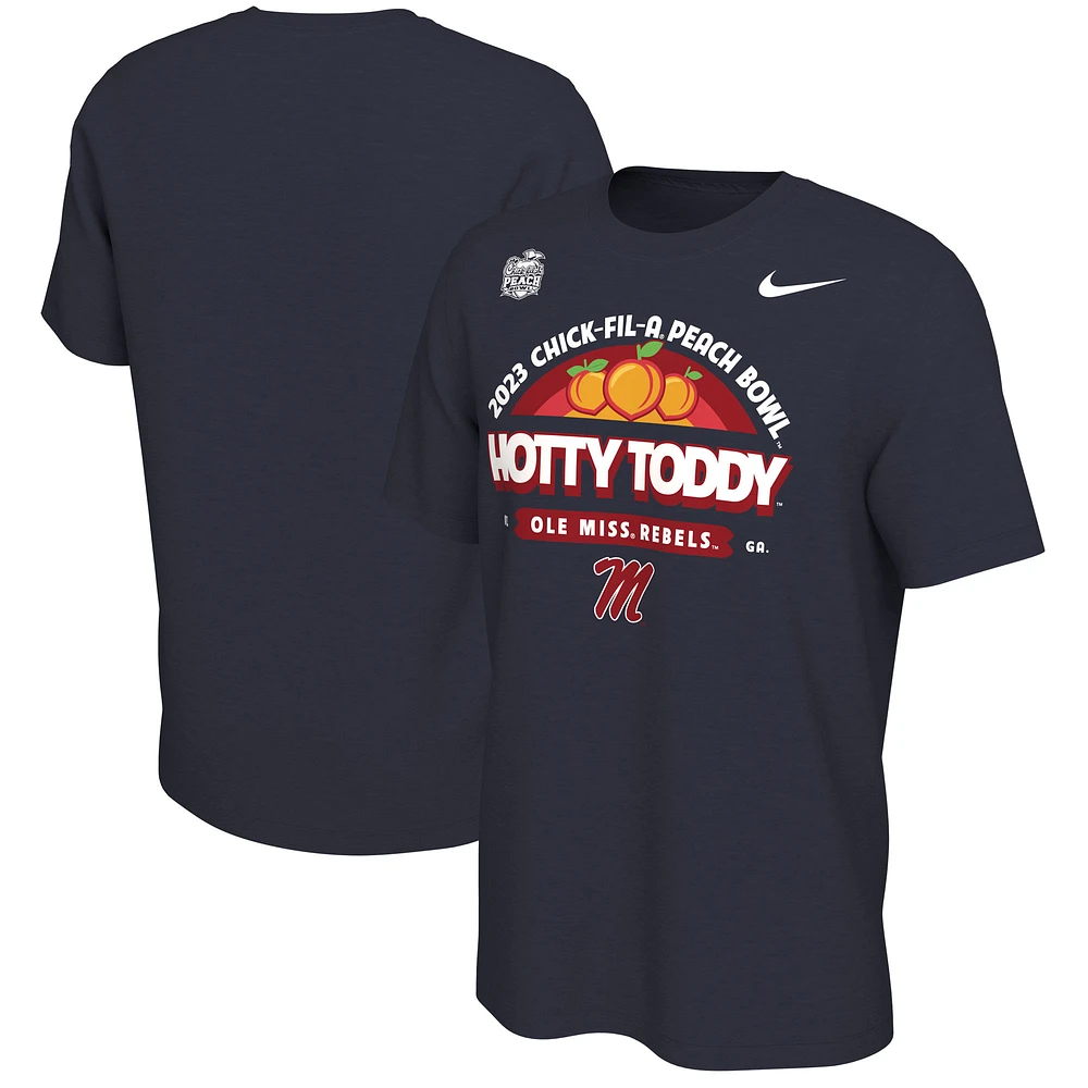 Men's Nike  Navy Ole Miss Rebels 2023 Peach Bowl Mantra T-Shirt