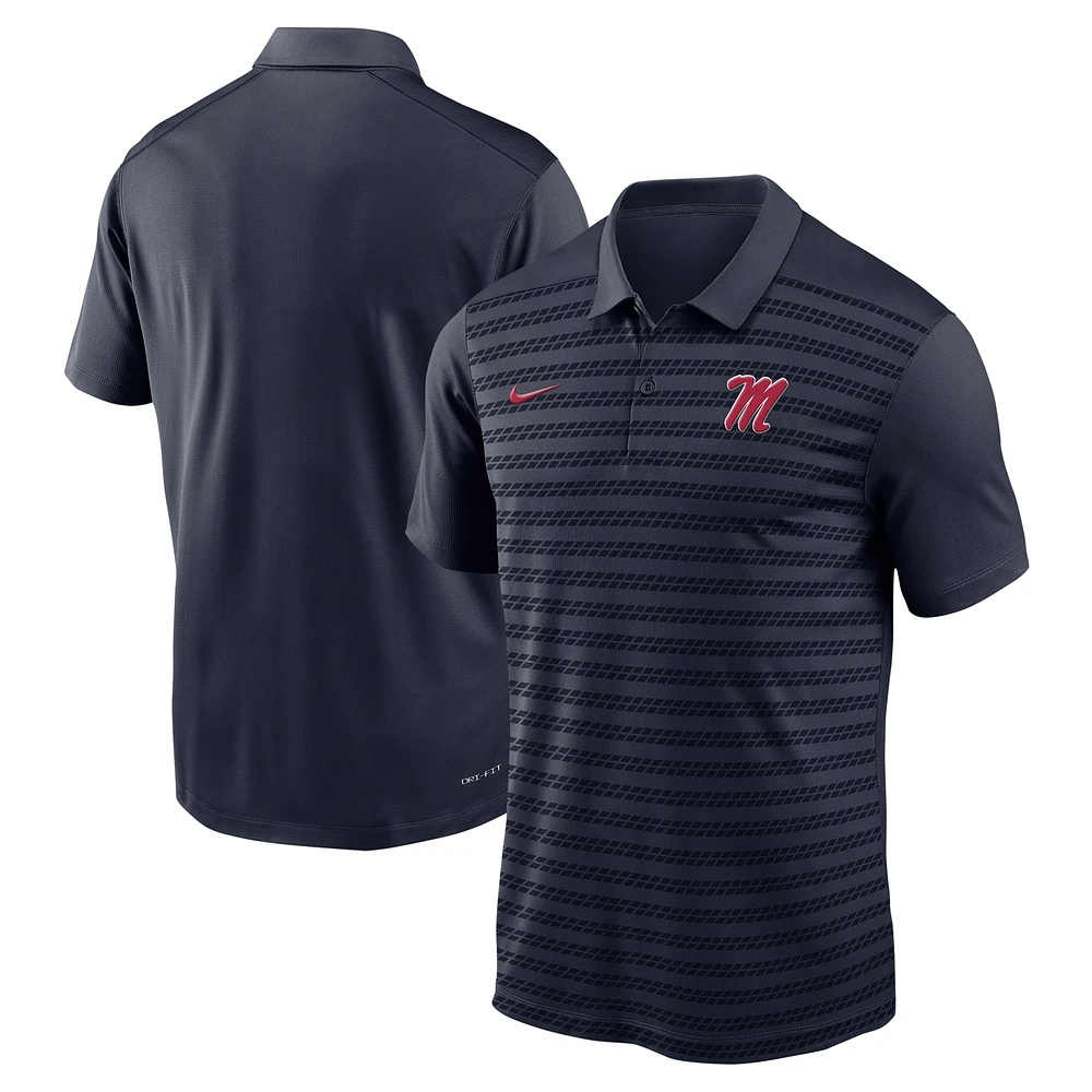 Men's Nike Navy Ole Miss Rebels 2024 Sideline Victory Coaches Performance Polo