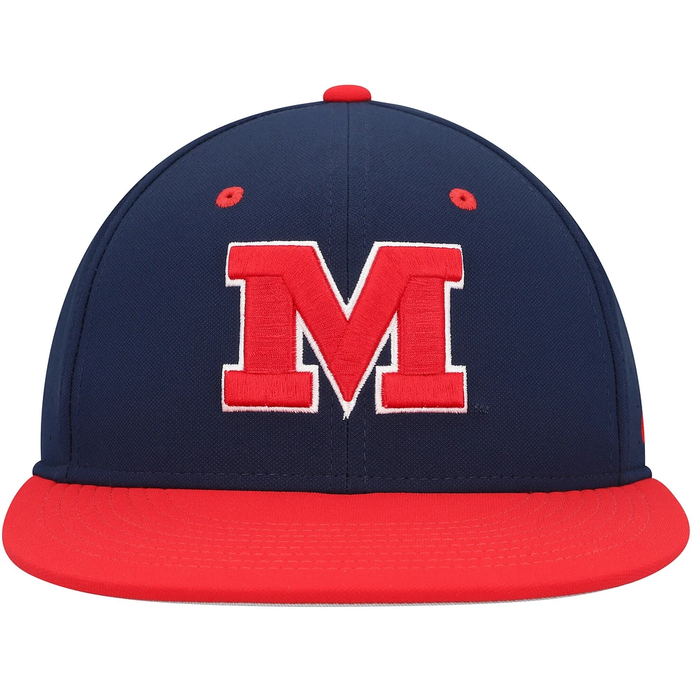 Men's Nike Navy Ole Miss Rebels Aero True Baseball Performance Fitted Hat