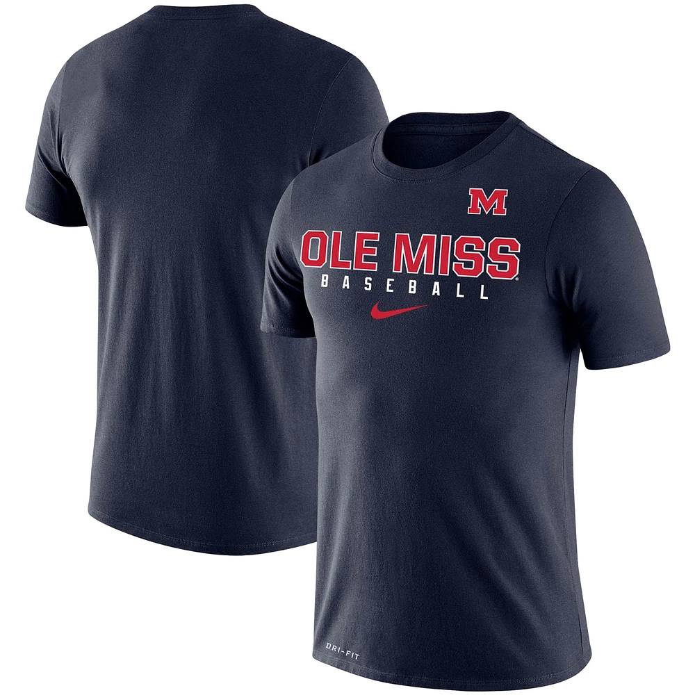 T-shirt de performance coupe slim Nike Ole Miss Rebels Baseball Legend pour homme