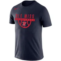 T-shirt Nike Ole Miss Rebels Basketball Drop Legend Performance pour homme, bleu marine