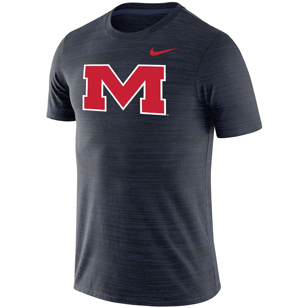 T-shirt Nike Ole Miss Rebels Big & Tall Velocity Performance bleu marine pour homme