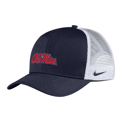 Casquette réglable de camionneur Nike Ole Miss Rebels Classic99 bleu marine pour homme