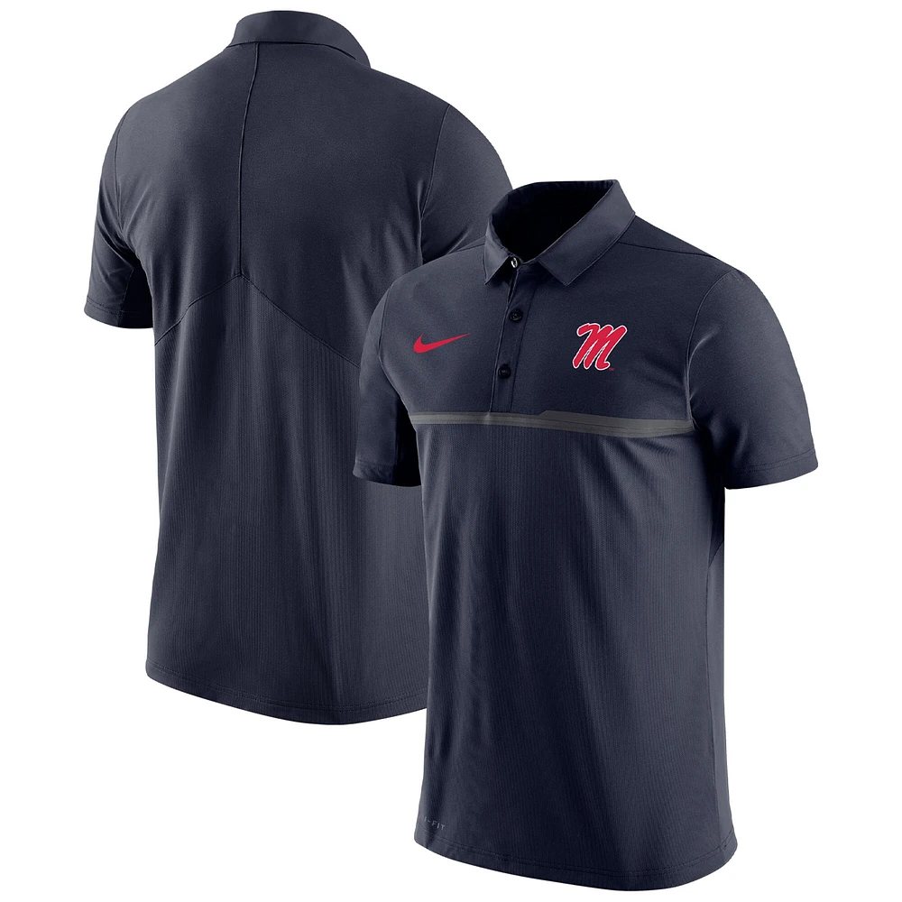 Polo Nike Ole Miss Rebels Coaches Performance pour homme - Bleu marine