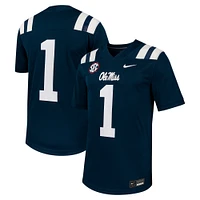 Maillot de football Nike #1 bleu marine pour homme Ole Miss Rebels Untouchable